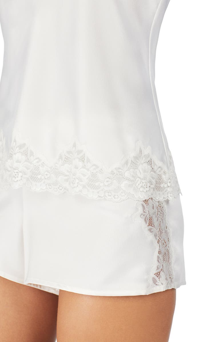 Lauren Ralph Lauren Lace Trim Short Pajamas, Alternate, color, Ivory