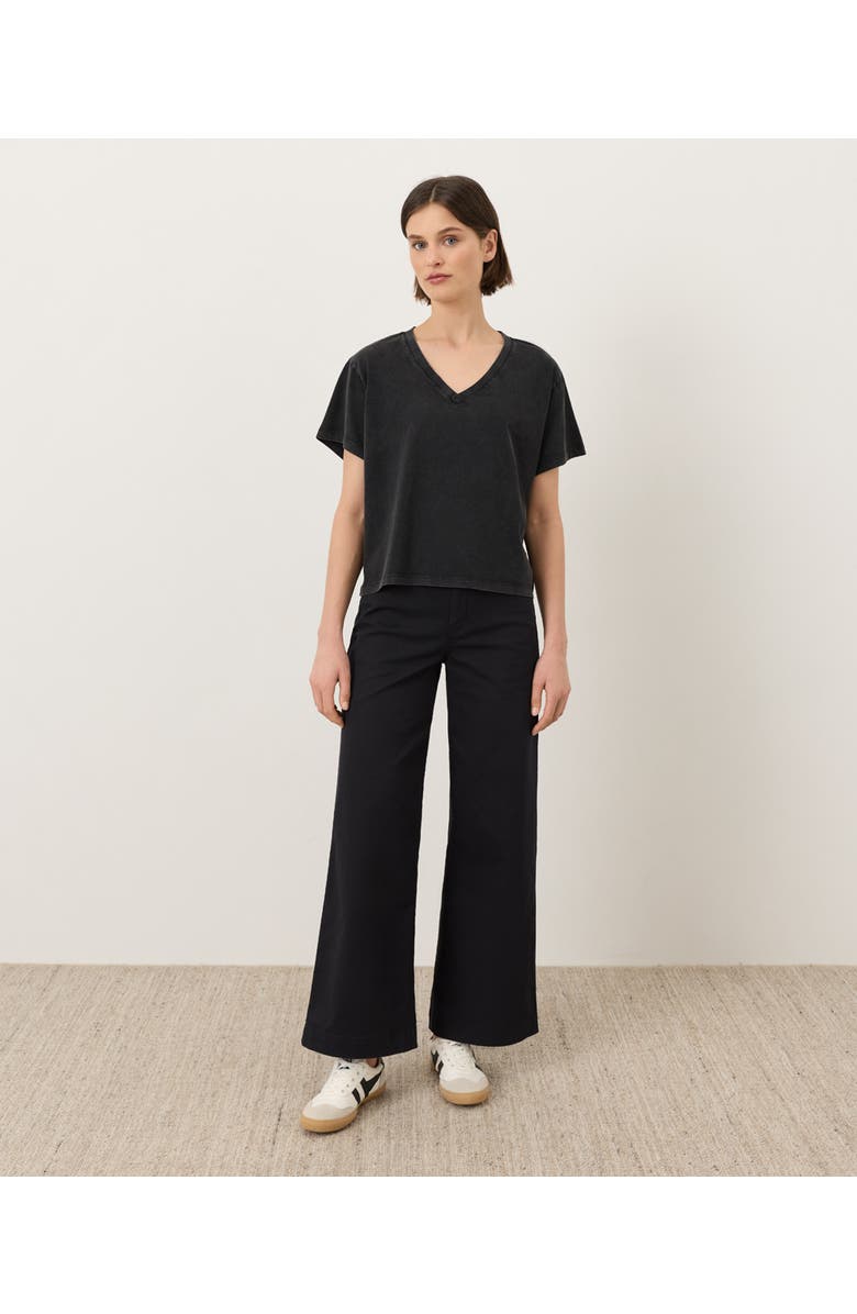 Pact Organic Cotton Vintage Jersey V-Neck Tee, Alternate, color, Washed Black