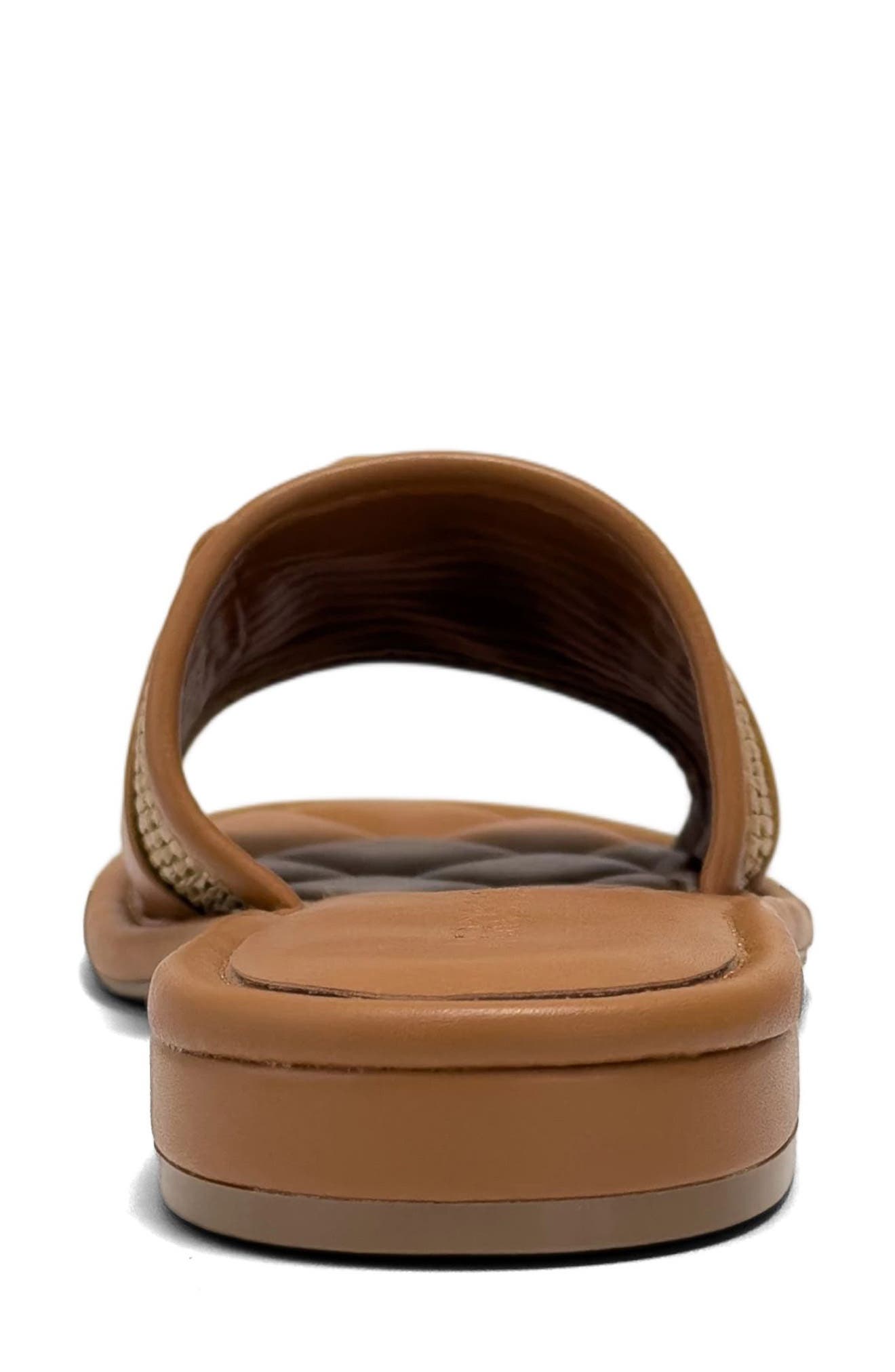 Big Charm Link Slide Sandal, Alternate, color, TAN BASKET RAFFIA