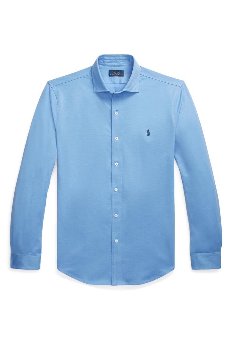 Polo Ralph Lauren Jersey Knit Button-Up Shirt, Alternate, color, 