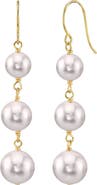 The Pearl Source White Akoya Pearl Triple Drop Earrings