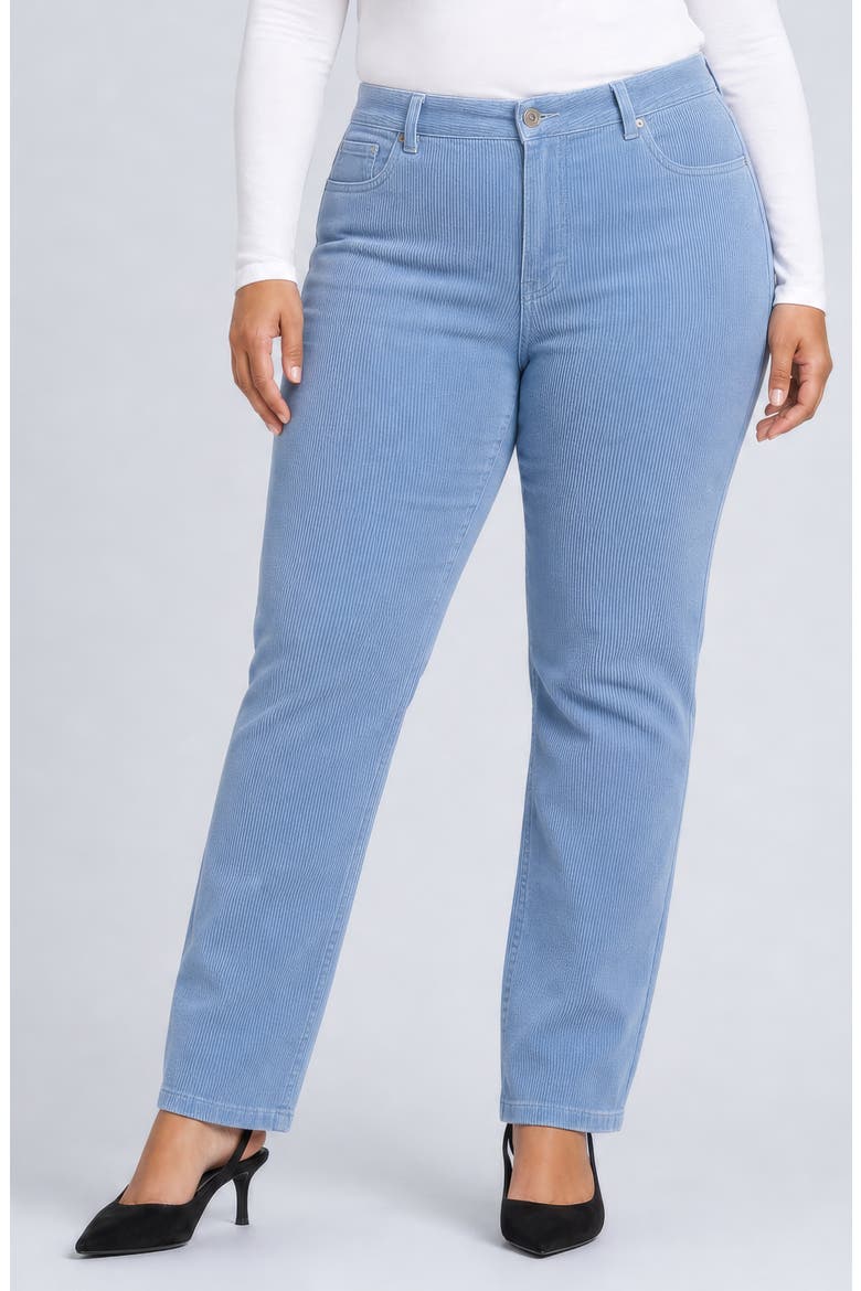Marilyn Straight Leg Corduroy Pants, Main, color, BLUE BREEZE