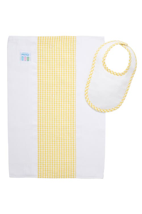 3 Marthas Big Check Drooler Bib & Burp Set