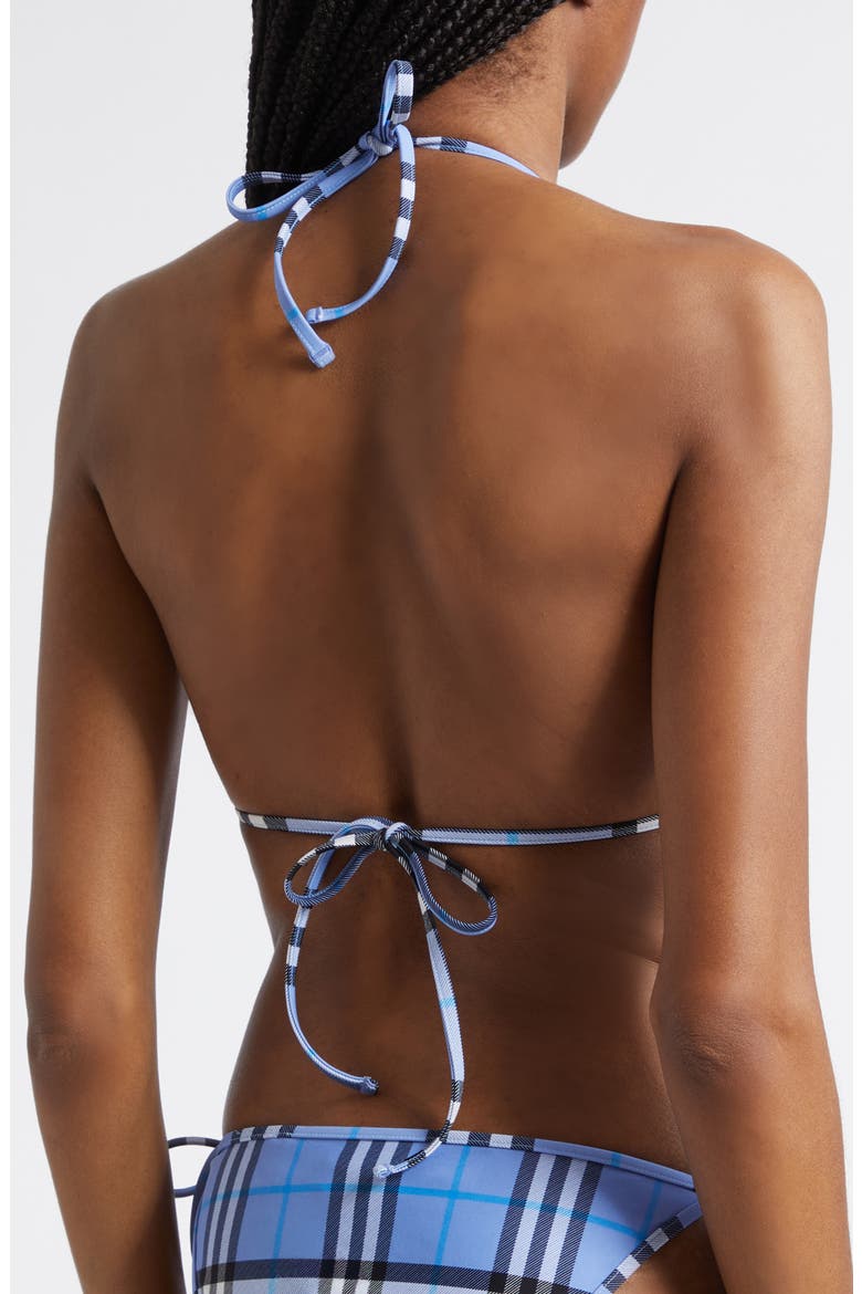 Sadie Check String Bikini Top, Alternate, color, CORNFLOWER BLUE CHECK