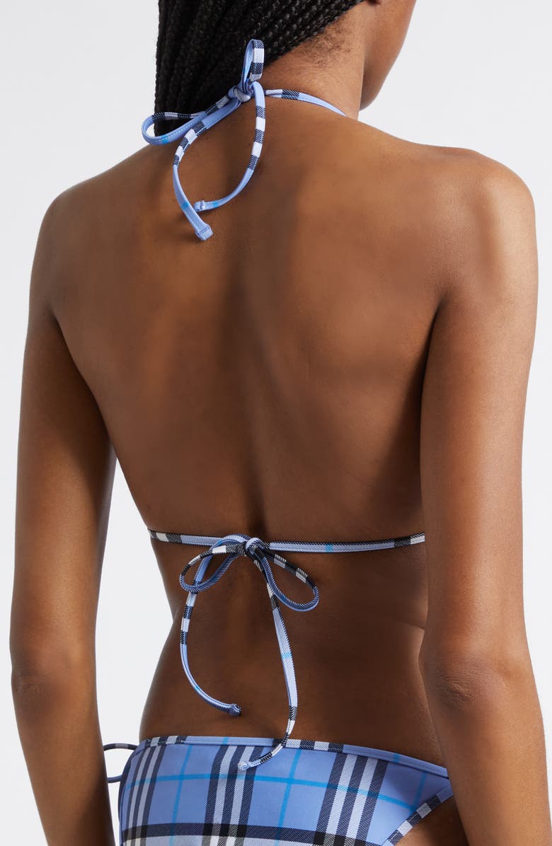 Burberry Sadie Check String Bikini Top, Alternate, color, Cornflower Blue Check