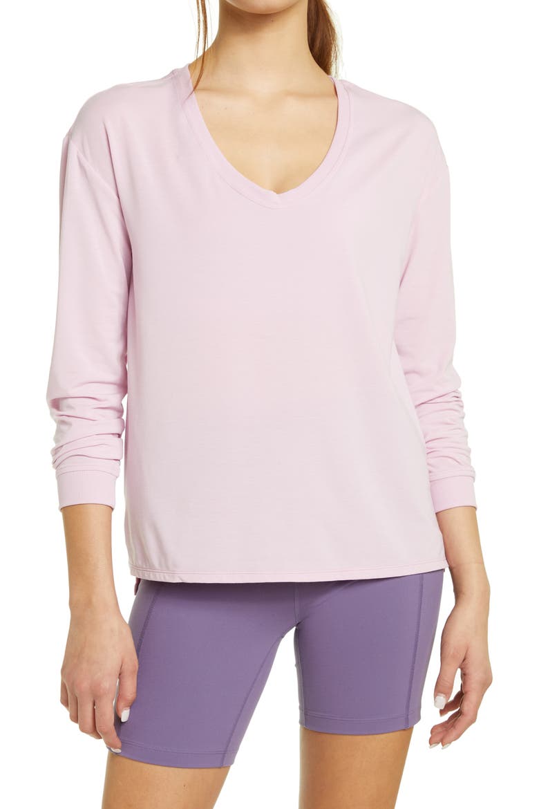 Ava Long Sleeve Top, Main, color, PURPLE FRAGRANT