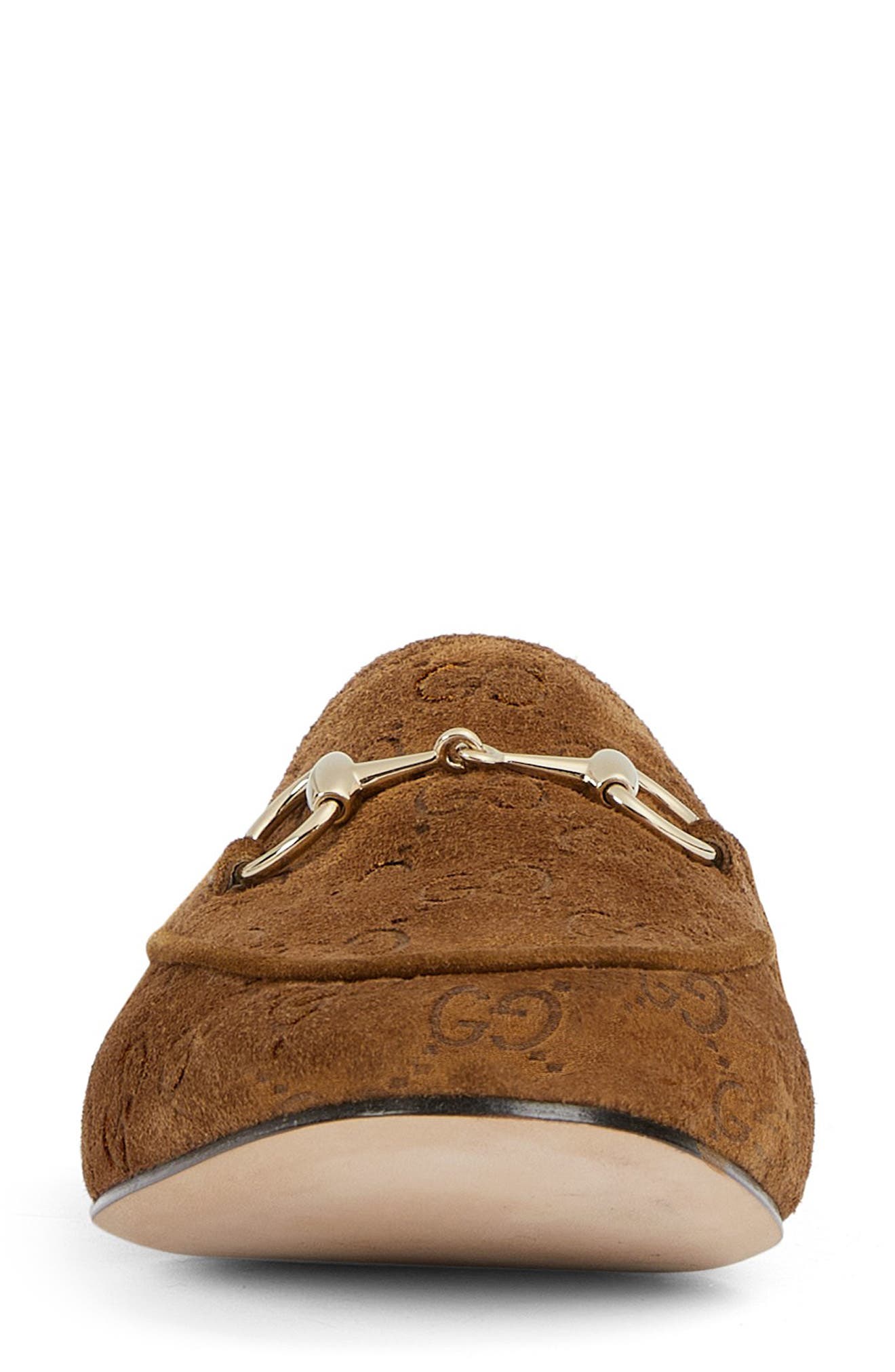 Gucci Jordaan GG Motif Bit Loafer, Alternate, color, Brown