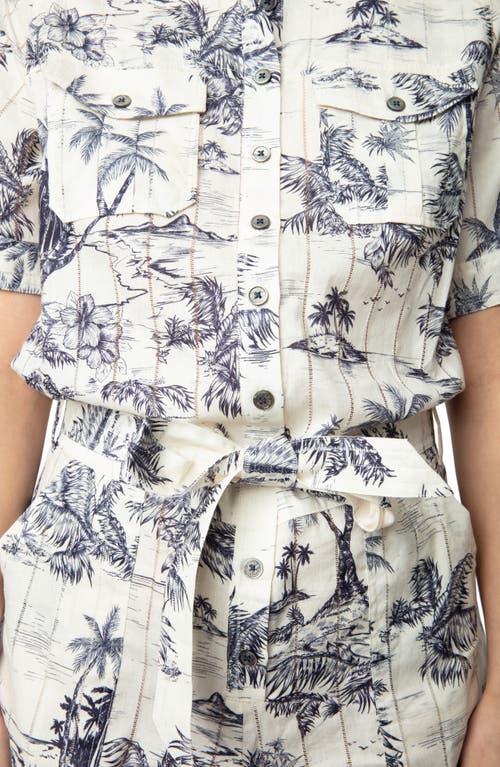 Zadig & Voltaire Cook Tropical Island Toile De Jouy Cotton Romper In Blue
