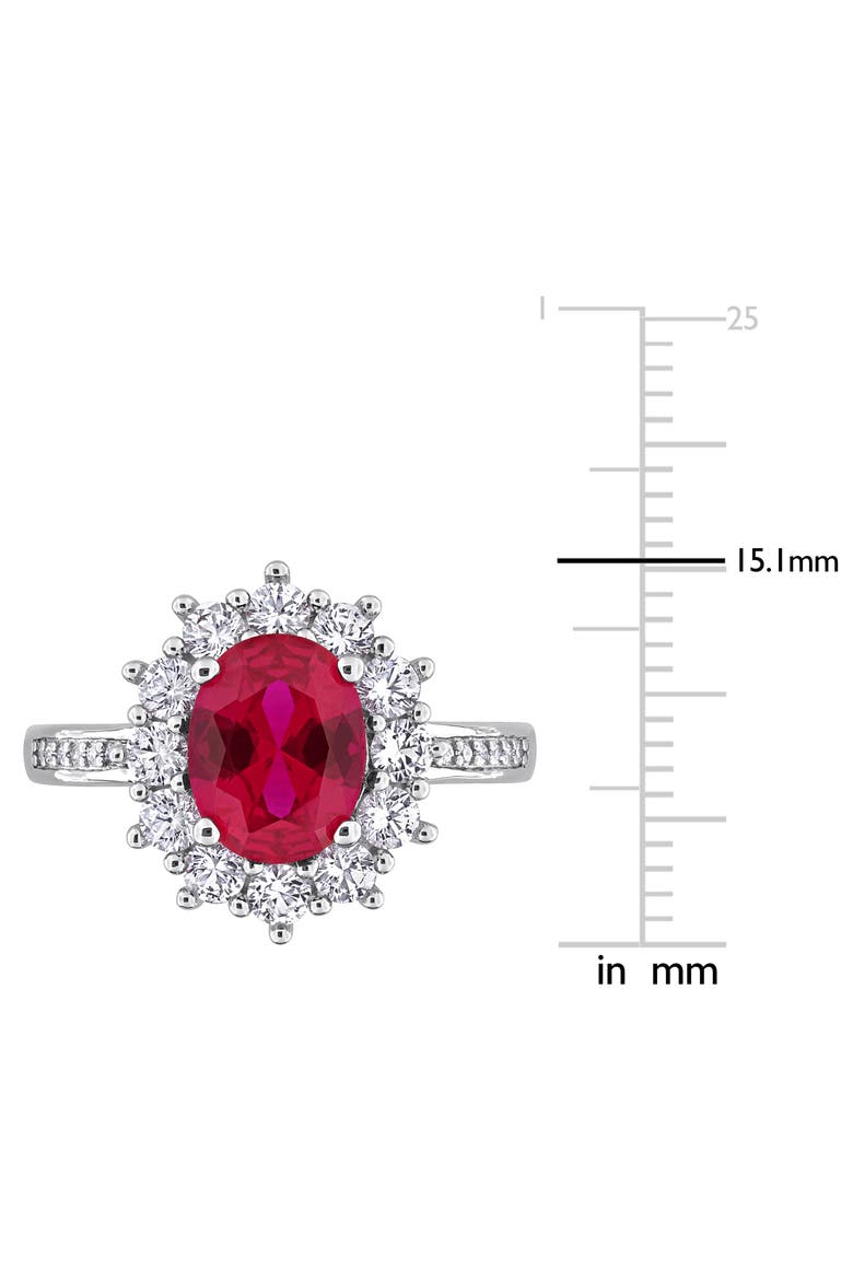 Diamond & Lab Created Ruby Ring, Alternate, color, RED