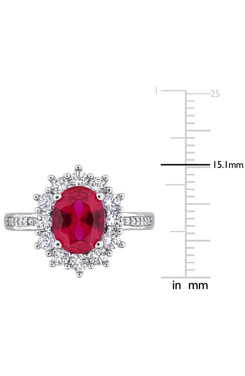 DELMAR Diamond & Lab Created Ruby Ring, Alternate, color, Red