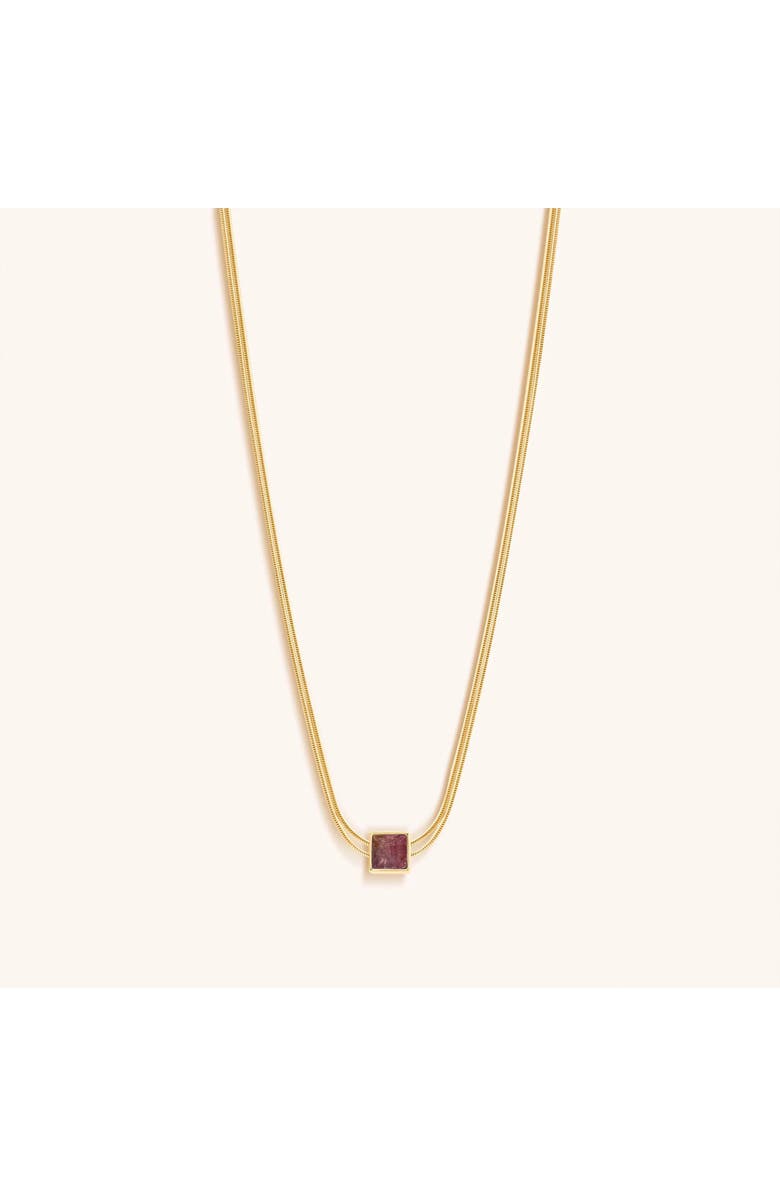 Karma and Luck Charm & Harmonize - Pink Tourmaline Evil Eye October Birthstone Necklace, Alternate, color, Gold/Pink