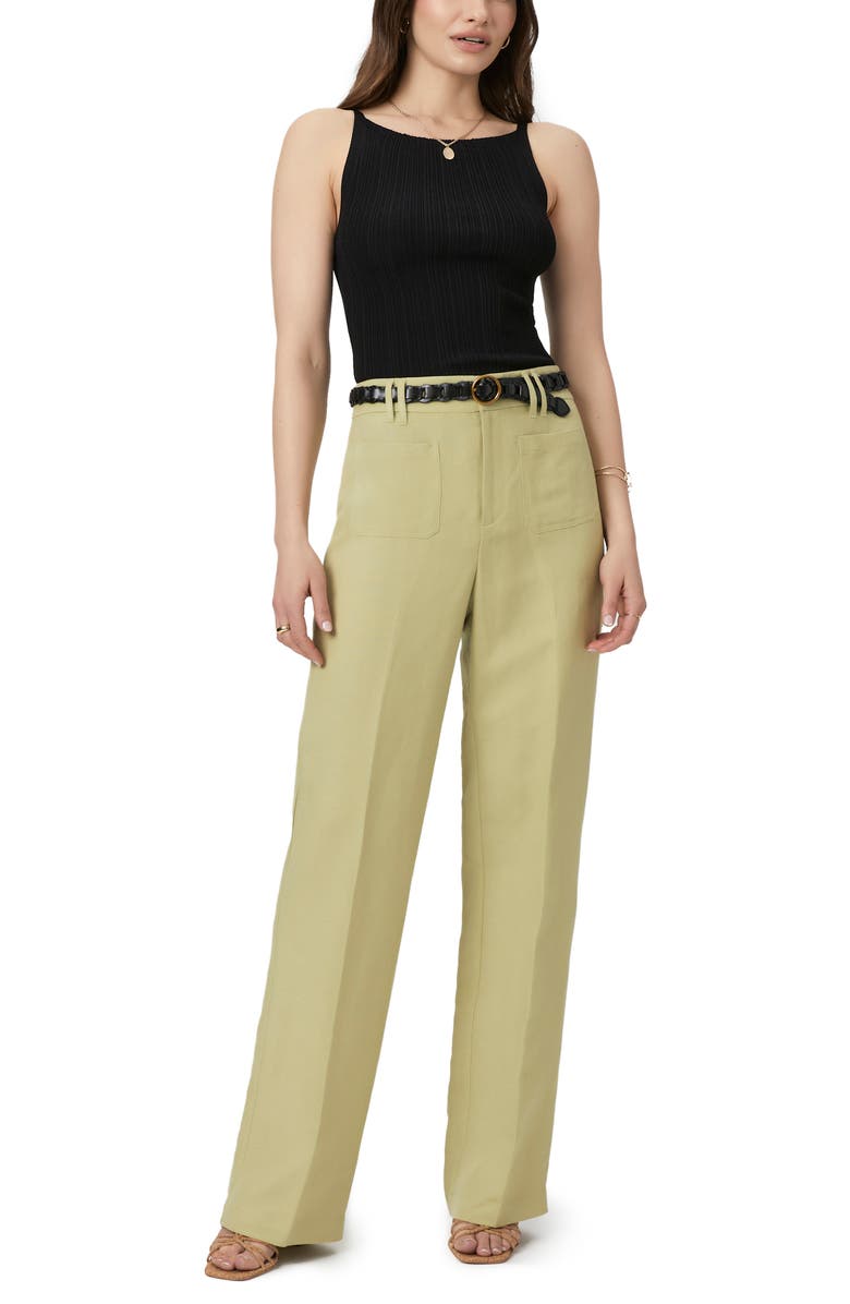 PAIGE Montauk Linen Blend Pants, Alternate, color, Pale Olive