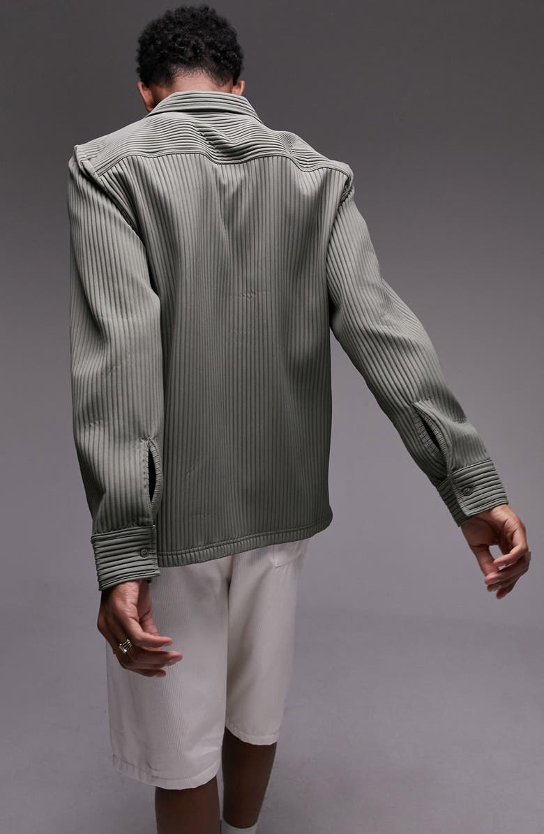 Topman Plissé Button-Up Shirt, Alternate, color,