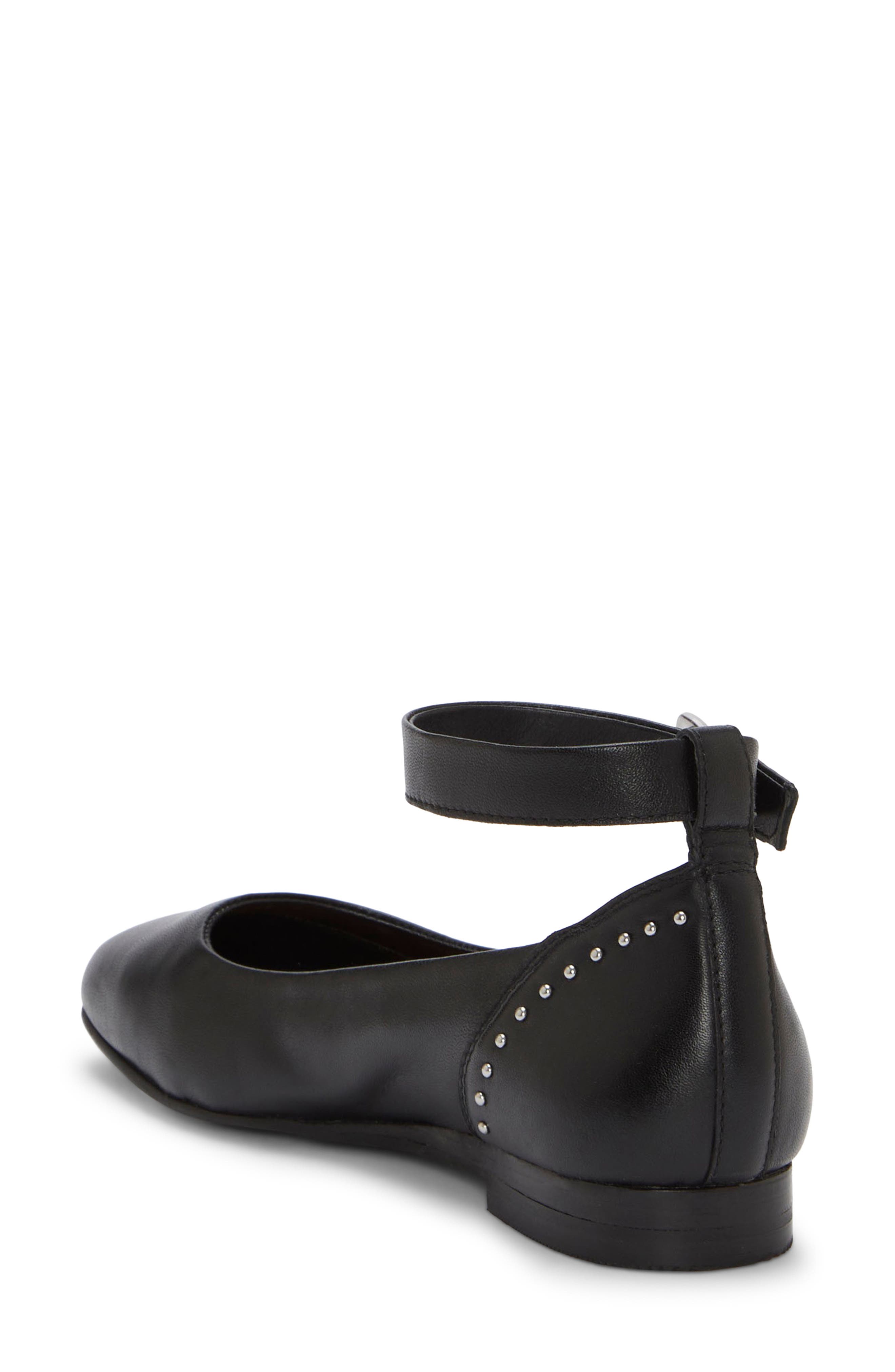 Lucky Brand Melsin Ankle Strap Flat, Alternate, color, Black Leather