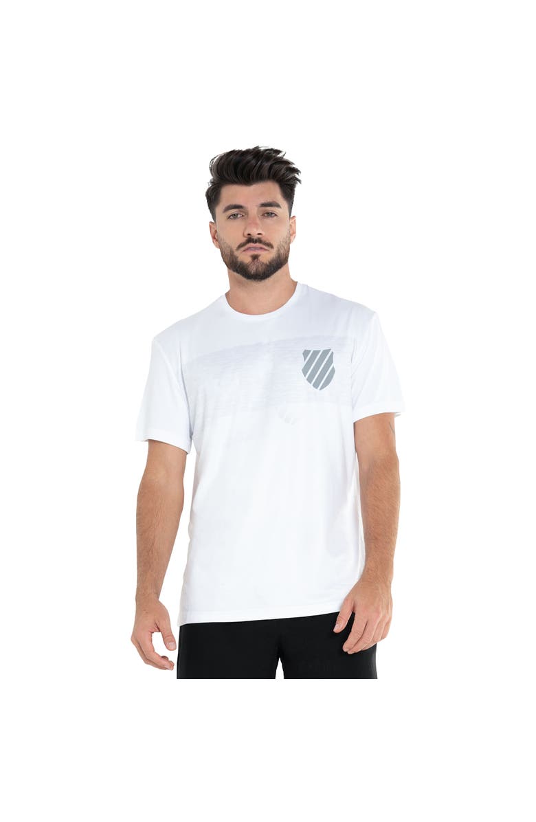 K-Swiss Luxe Tech Crew Mens Tennis Shirt, Main, color, White