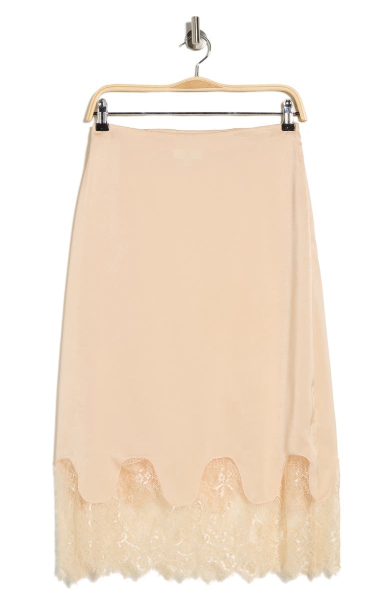 NSR Satin Lace Midi Skirt, Alternate, color, Champagne