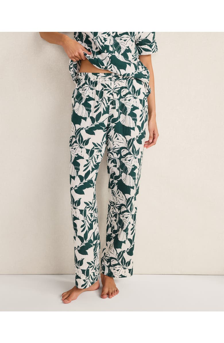 Haven Well Within Organic Cotton Gauze Tropical Pajama Pants, Main, color, Pale Green