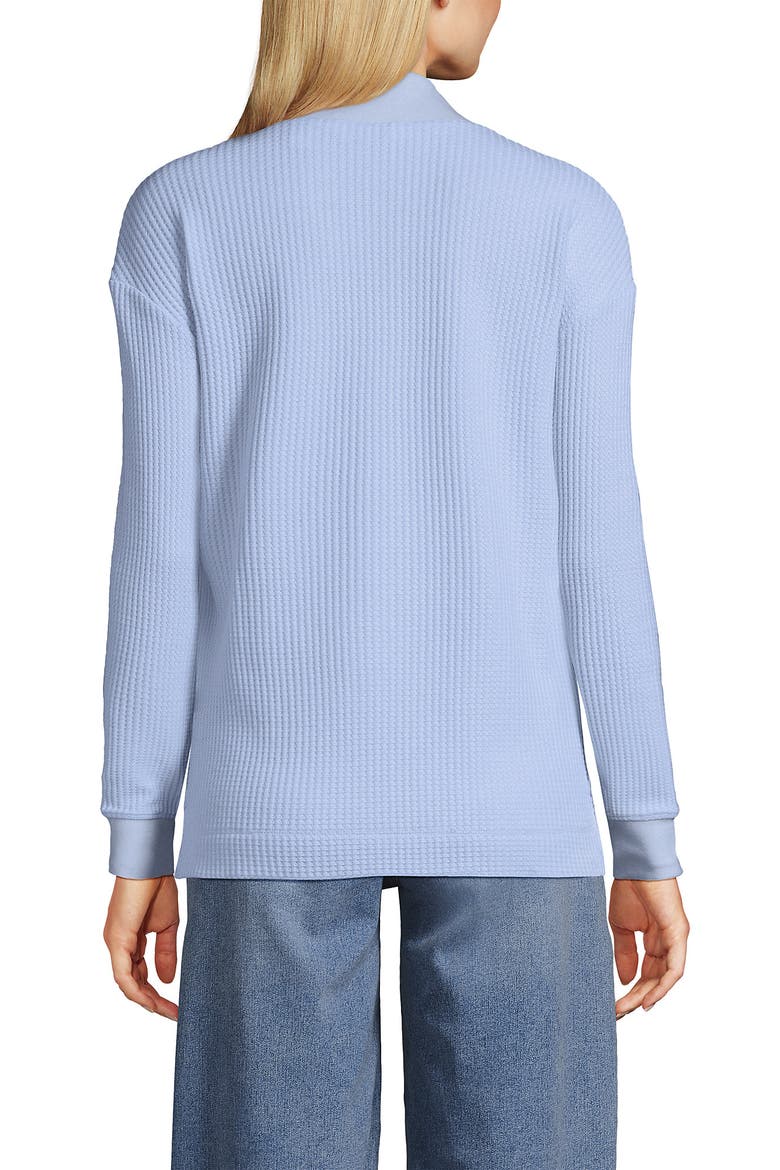 Long Sleeve Waffle Shawl Collar Henley, Alternate, color, Clearlake Blue