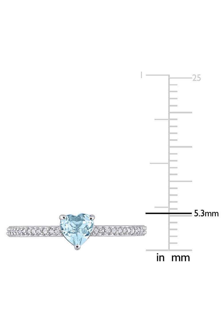 Heart-Cut Blue Topaz & Diamond Ring, Alternate, color, BLUE