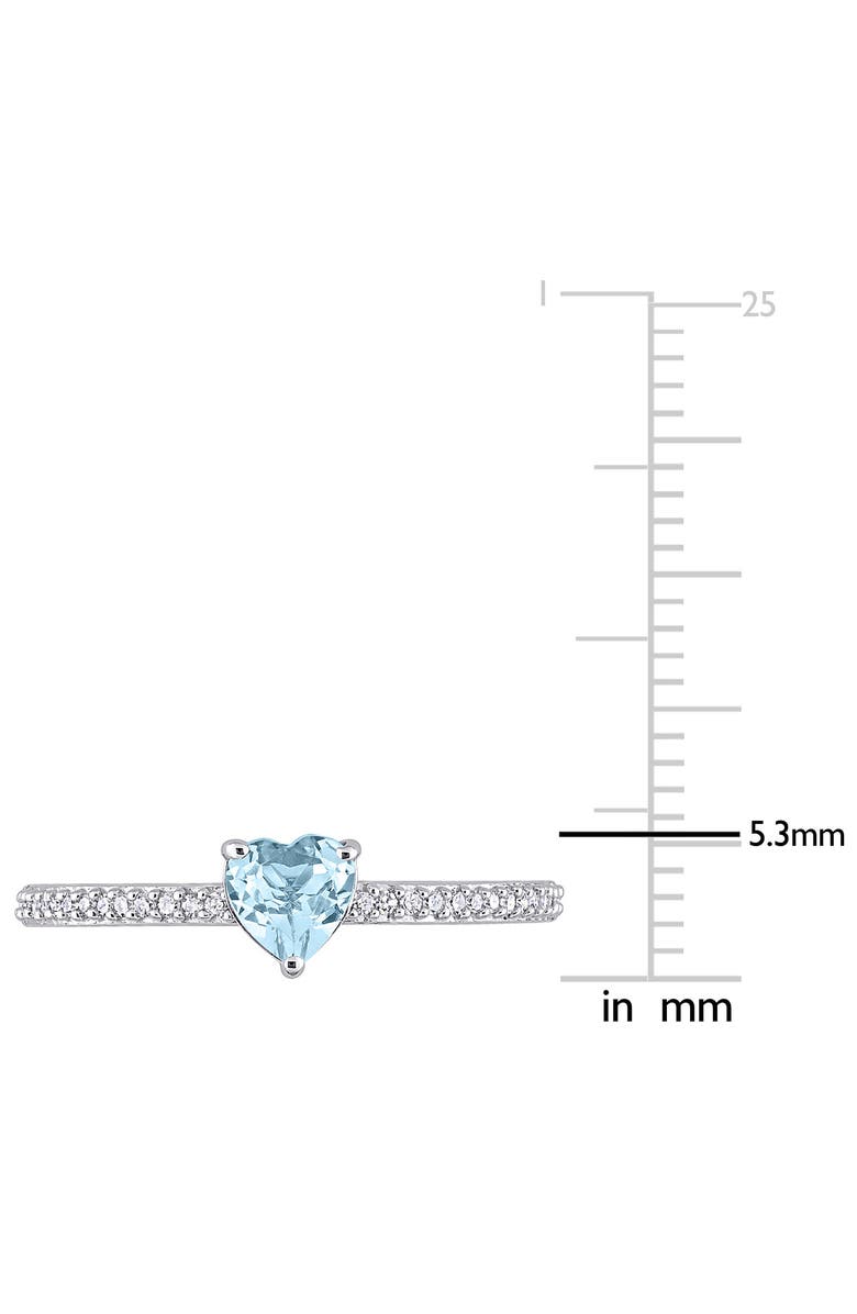 DELMAR Heart-Cut Blue Topaz & Diamond Ring, Alternate, color, Blue