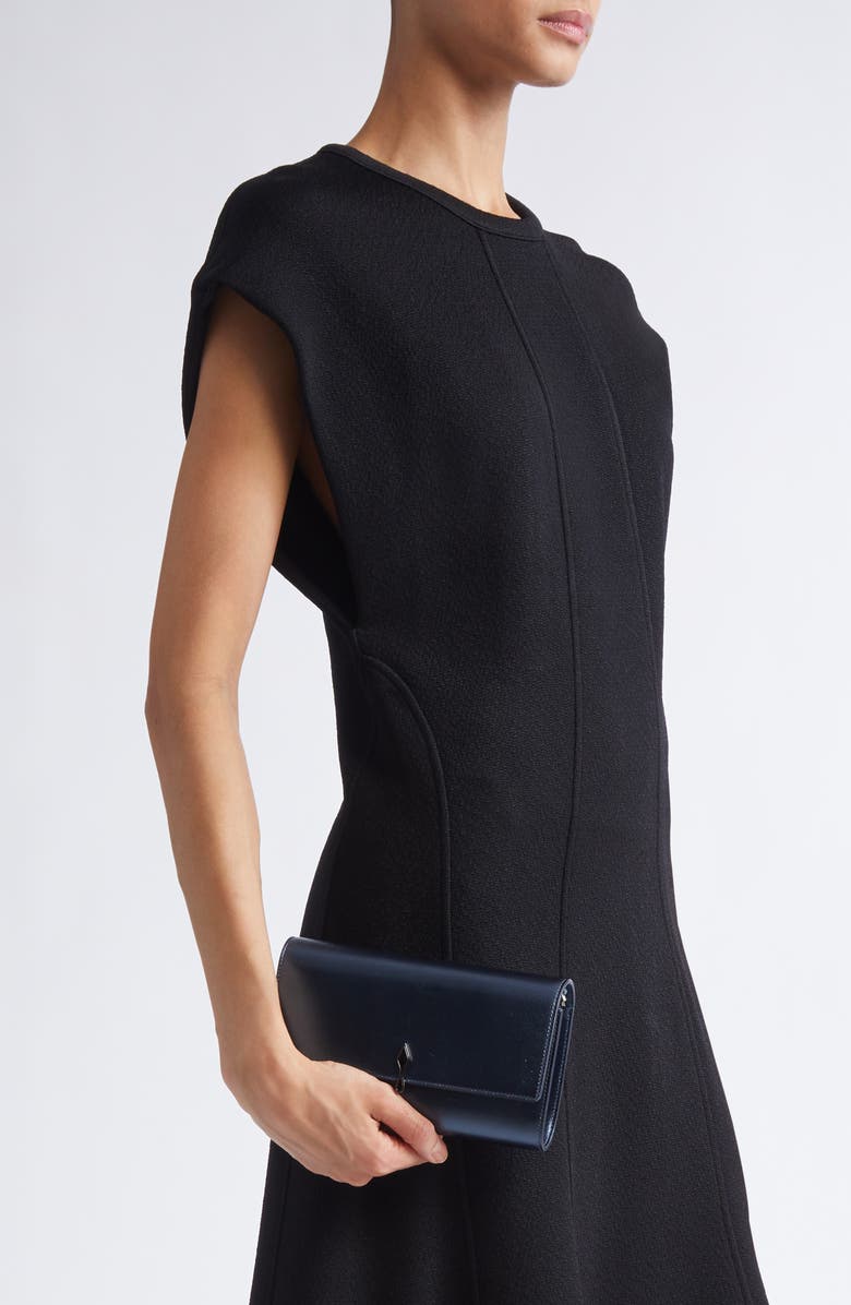 Christian Louboutin Bettina Metallic Leather Wallet on a Chain, Alternate, color, 4365 Last Night/Gun Metal