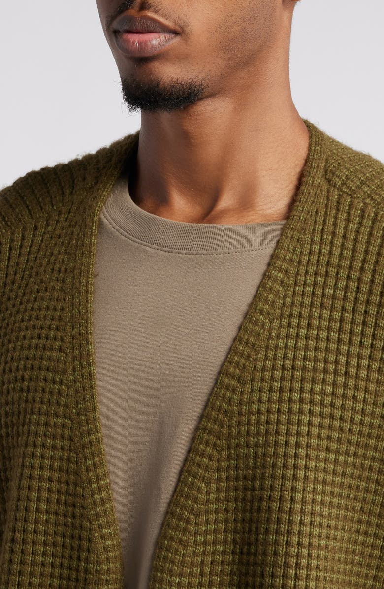 Fear of God Essentials Gender Inclusive Heavy Waffle Knit Cardigan, Alternate, color,