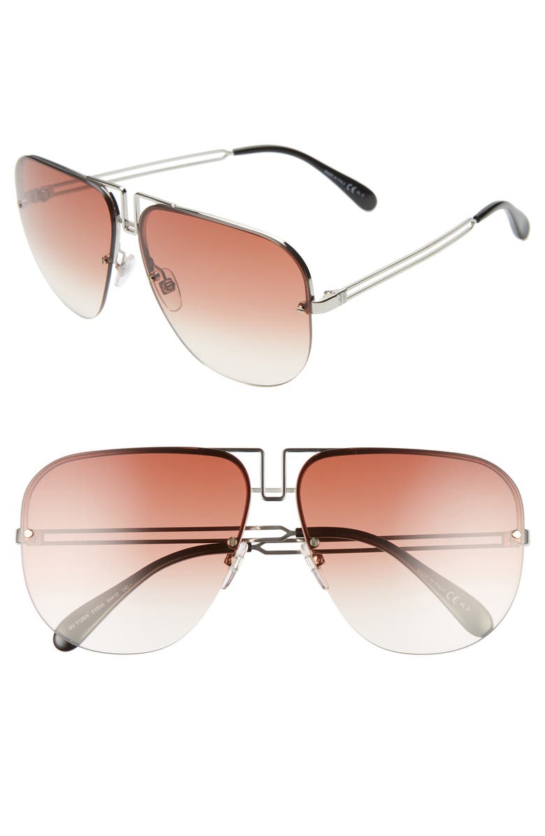 Givenchy 64mm Oversize Aviator Sunglasses, Main, color, 