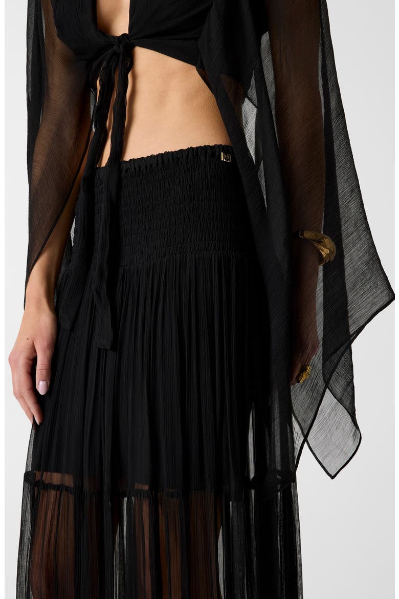 Tamia Smocked Waist Maxi Skirt, Alternate, color, JBLACK-BLACK