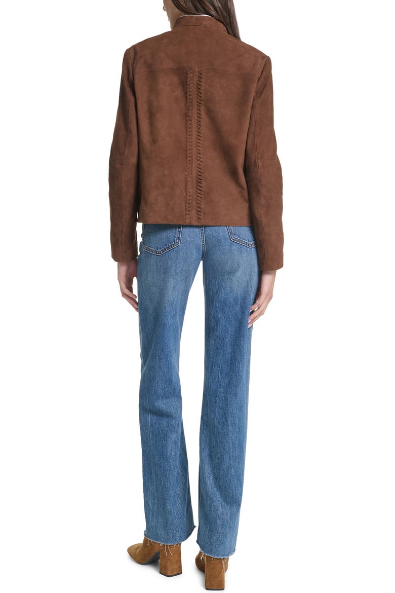 Convertible Collar Leather Jacket, Alternate, color, CHOCOLATE