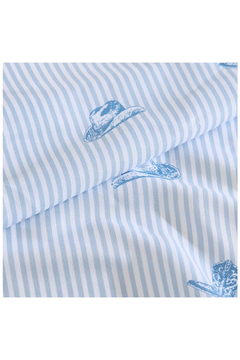 Cowboy & Stripe Print Sheet Set, Alternate, color, LIGHT PASTEL BLUE