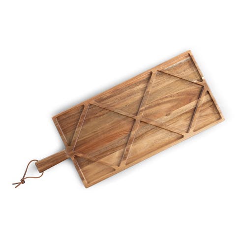 Toscana Acacia Grazing Charcuterie Sectioned Serving Board In Brown