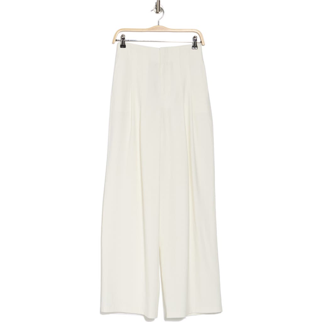 Shop Wayf High Rise Pleated Wide Leg Pants In Ivory