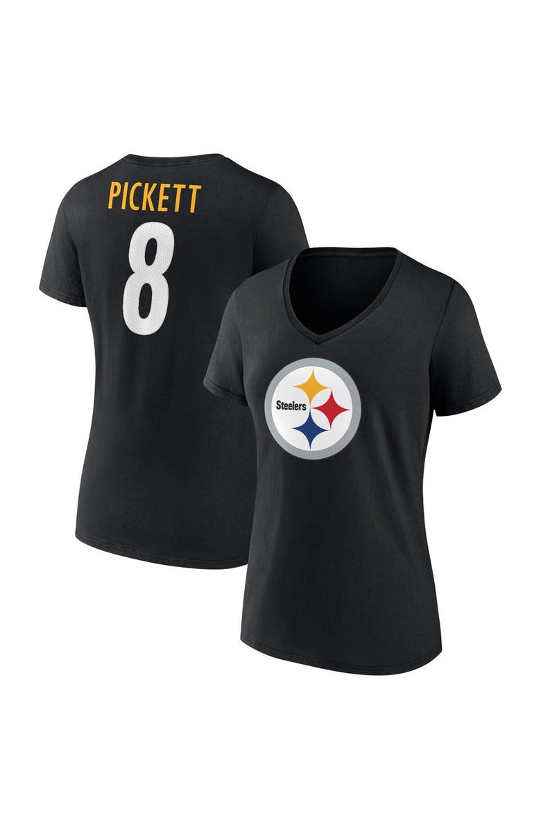 FANATICS Women's Fanatics Branded Kenny Pickett Black Pittsburgh Steelers Player Icon Name & Number V-Neck T-Shirt, Main, color, 
