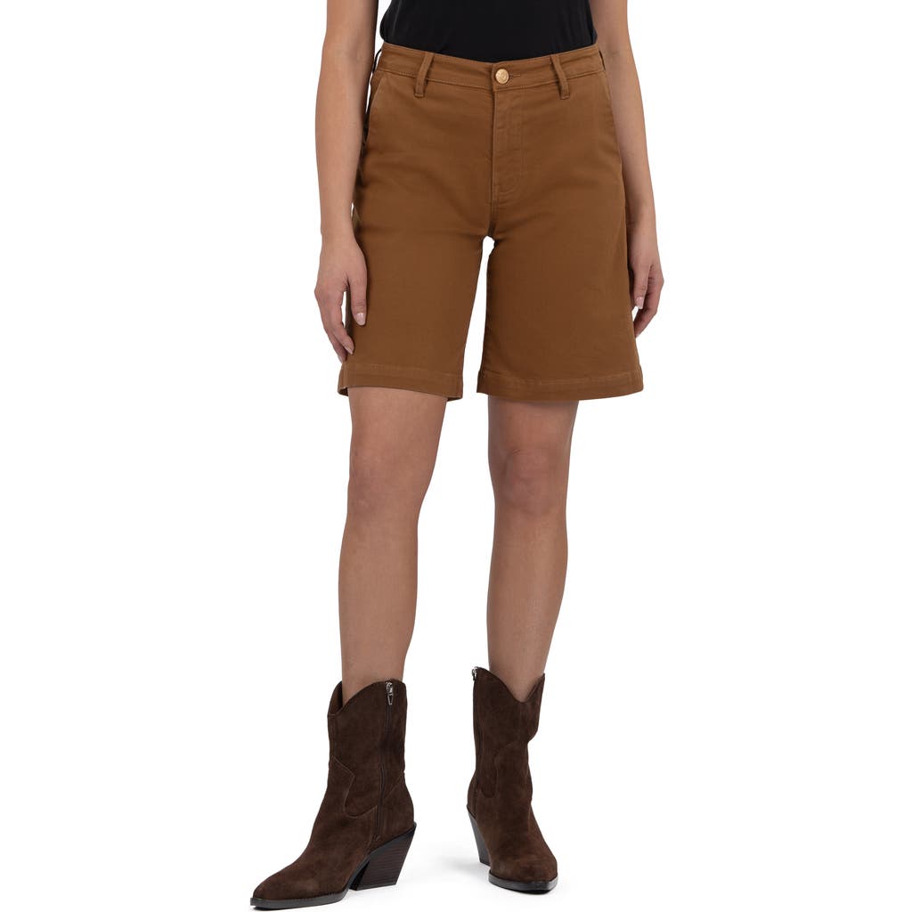 Kut From The Kloth Hailey Denim Bermuda Shorts In Brown