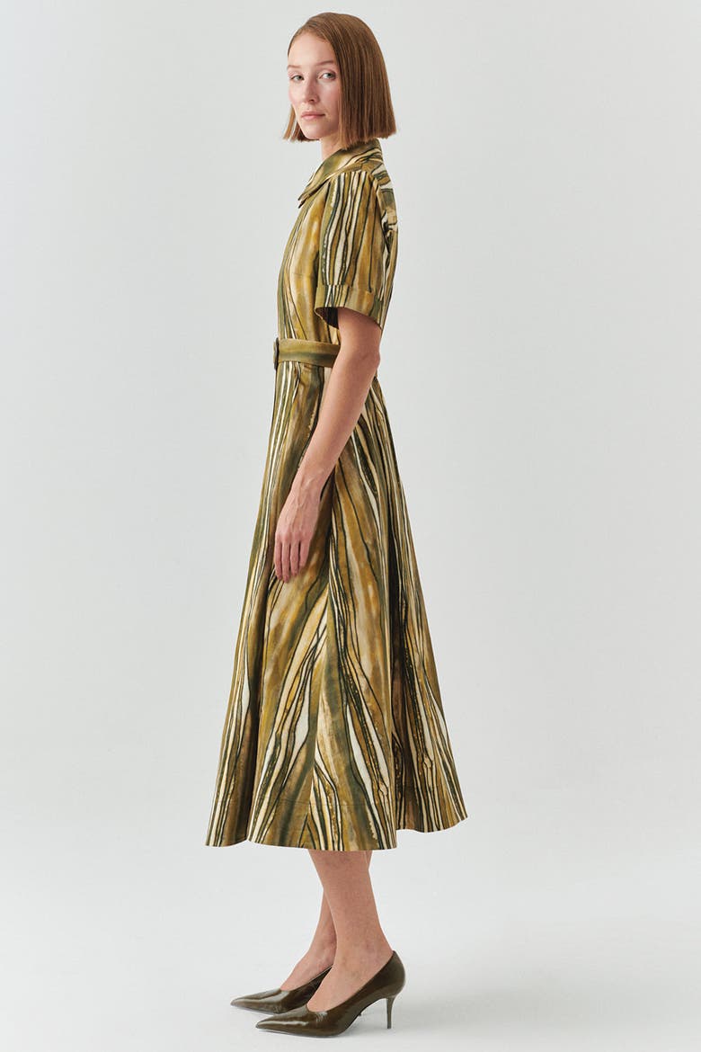 Anais Midi Dress, Alternate, color, Yellow Patterned