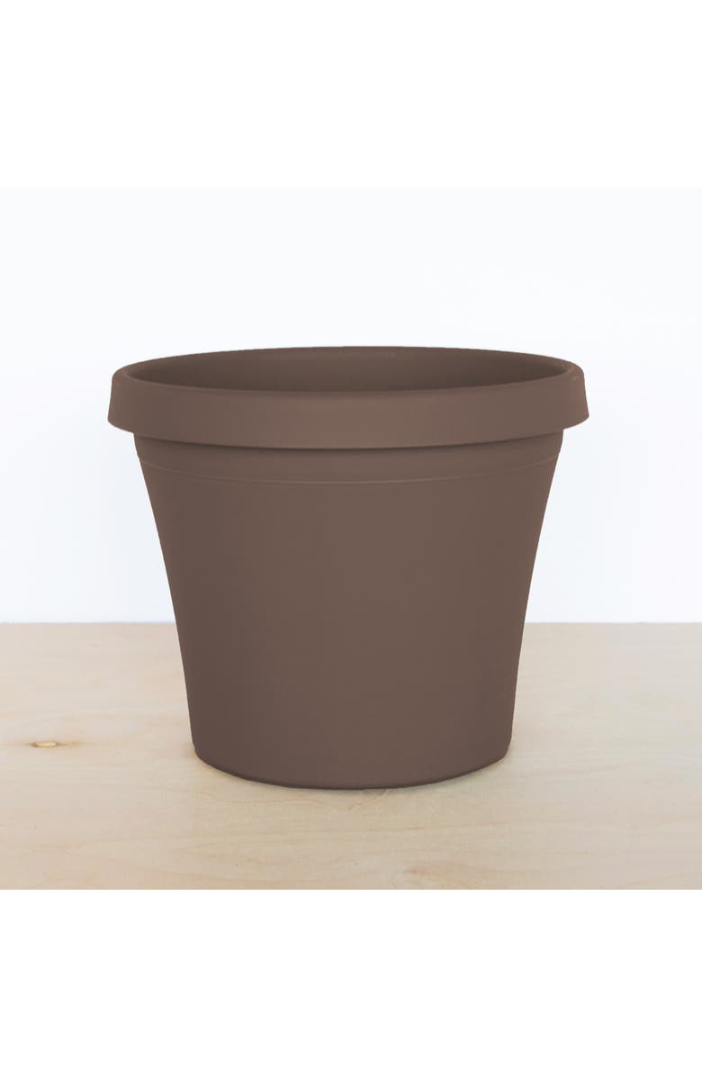 Bloem Terra Pot Planter, 13 Inch x 10.75 Inch, Chocolate Brown, Main, color, Brown