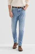 Brunello Cucinelli Comfort cotton denim leisure fit five-pocket trousers