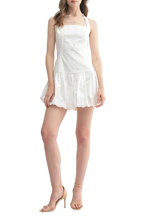 Halter Bubble Hem Minidress