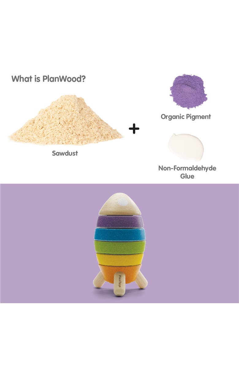 PlanToys<sup>®</sup> Stacking Rocket Toy, Alternate, color, Assorted