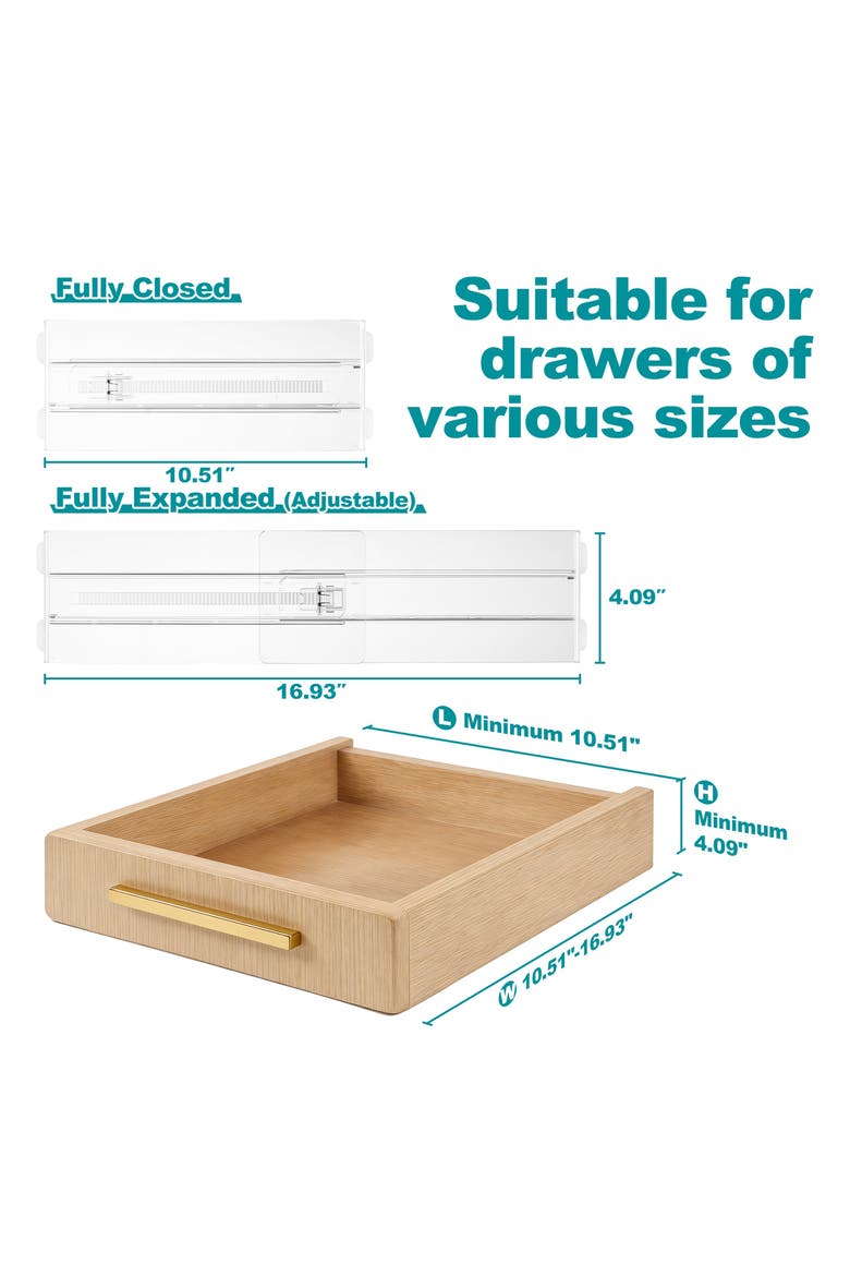 Set of 8 Adjustable Drawer Dividers, Alternate, color, NO COLOR
