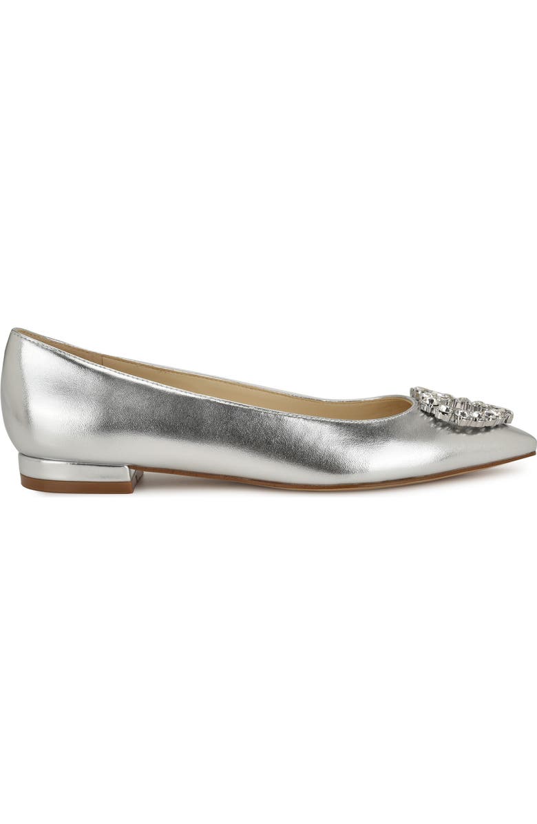 Nine West Hearts Rhinestone Flat, Alternate, color, Silver