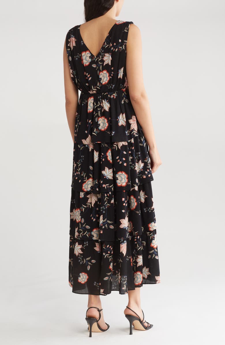 WISHLIST Sleeveless Tiered Maxi Sundress, Alternate, color, Black