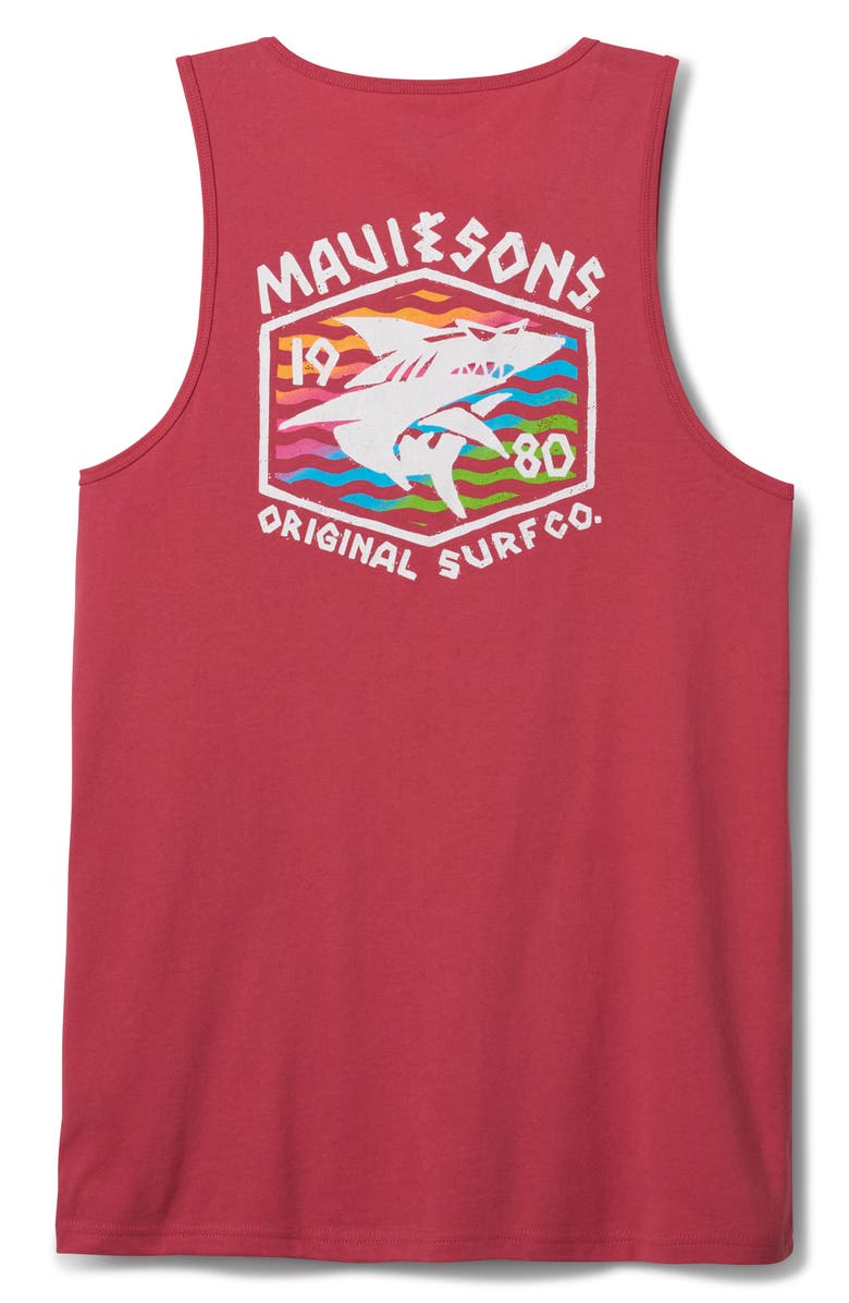 Maui & Sons Surf Thrasher Graphic Tank, Alternate, color, Deep Coral