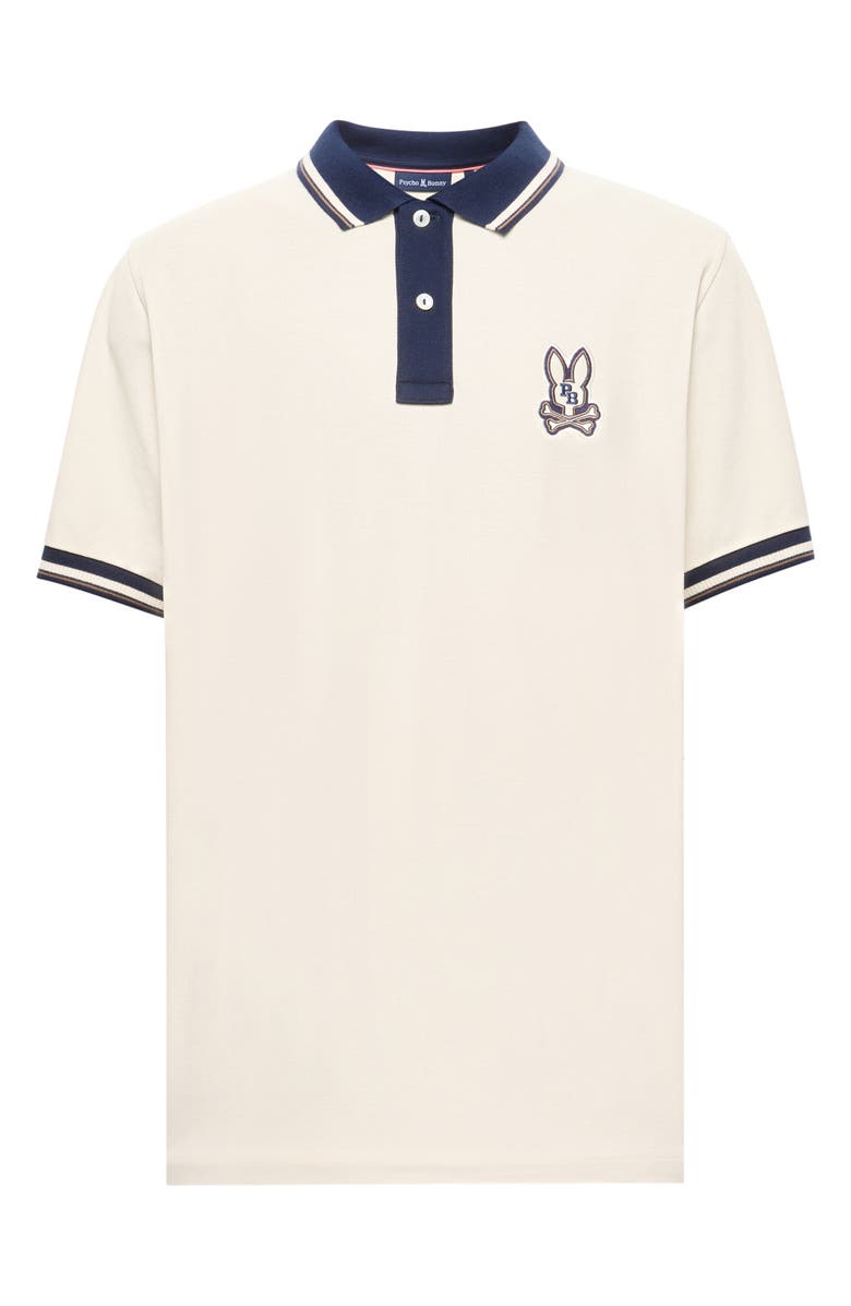 Psycho Bunny Wade Pima Cotton Piqué Polo, Alternate, color, White Cap Grey
