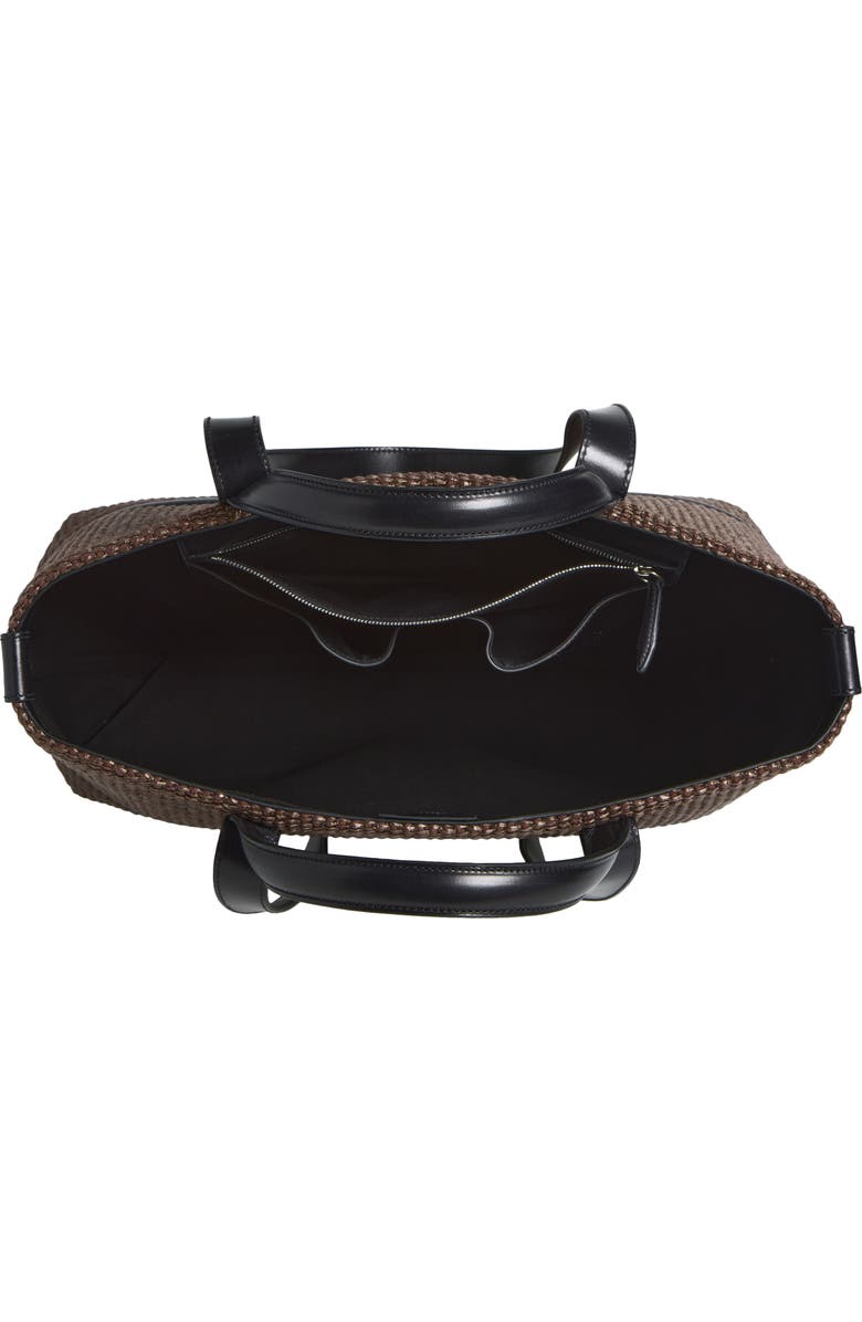 Dries Van Noten Bombe Woven Raffia Tote Bag, Alternate, color, Dark Brown