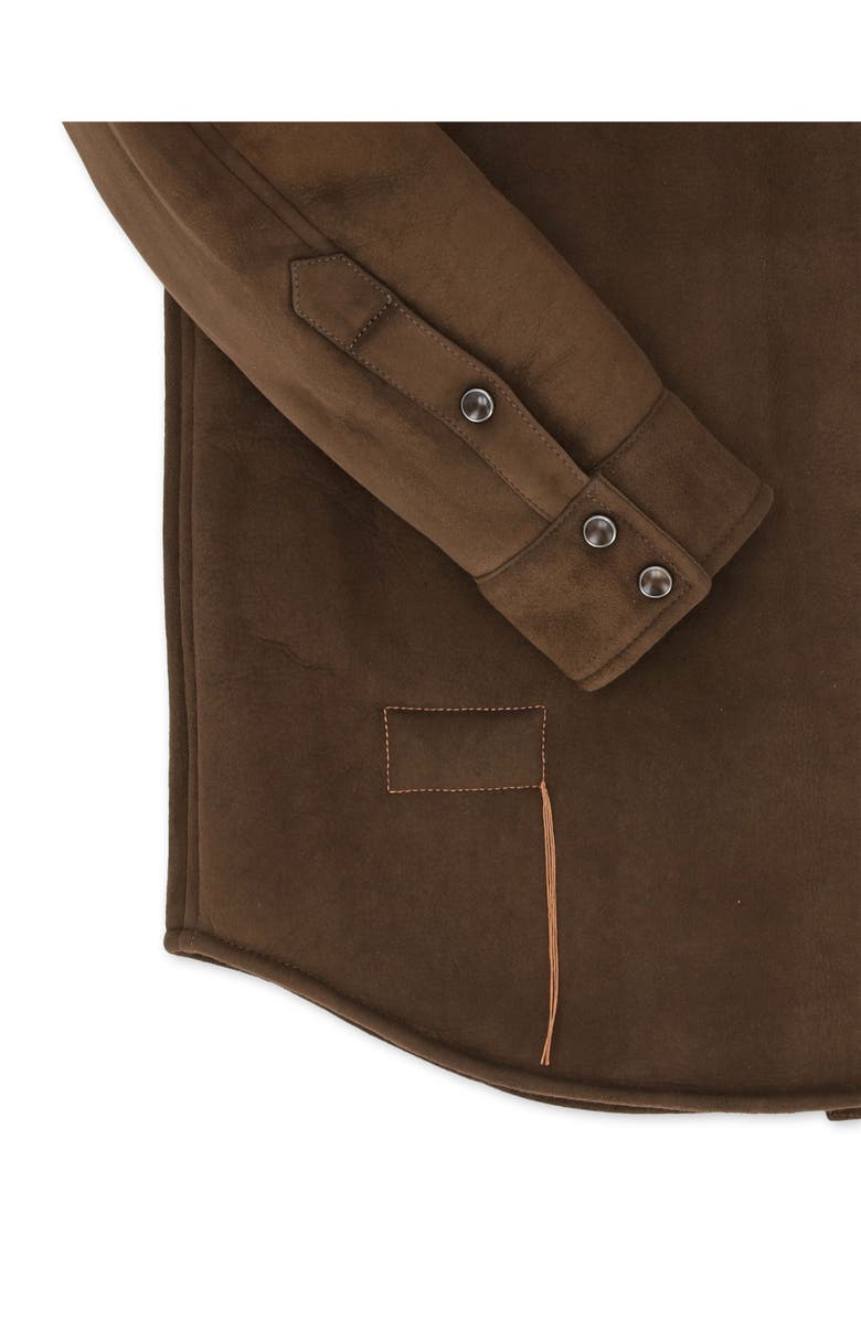 Fortela Ranch Sheepskin Overshirt, Alternate, color, Brown