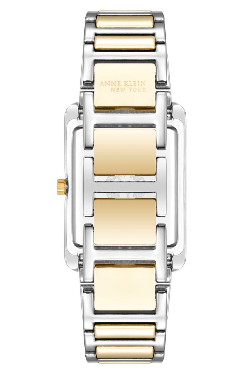 Anne Klein Three Hand Quartz Diamond Dial Bracelet Watch, 26mm x 37mm, Alternate, color,