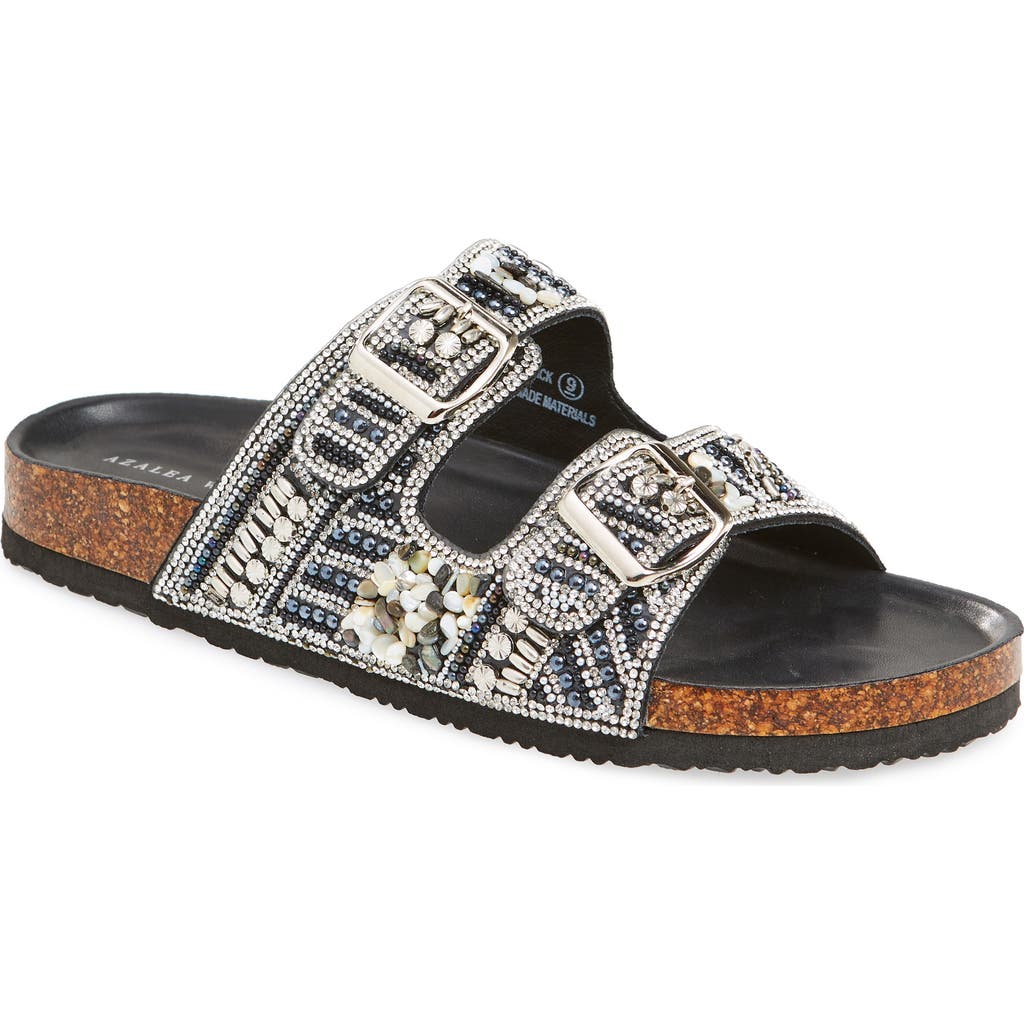 Azalea Wang Romilly Flatform Slide Sandal In Black