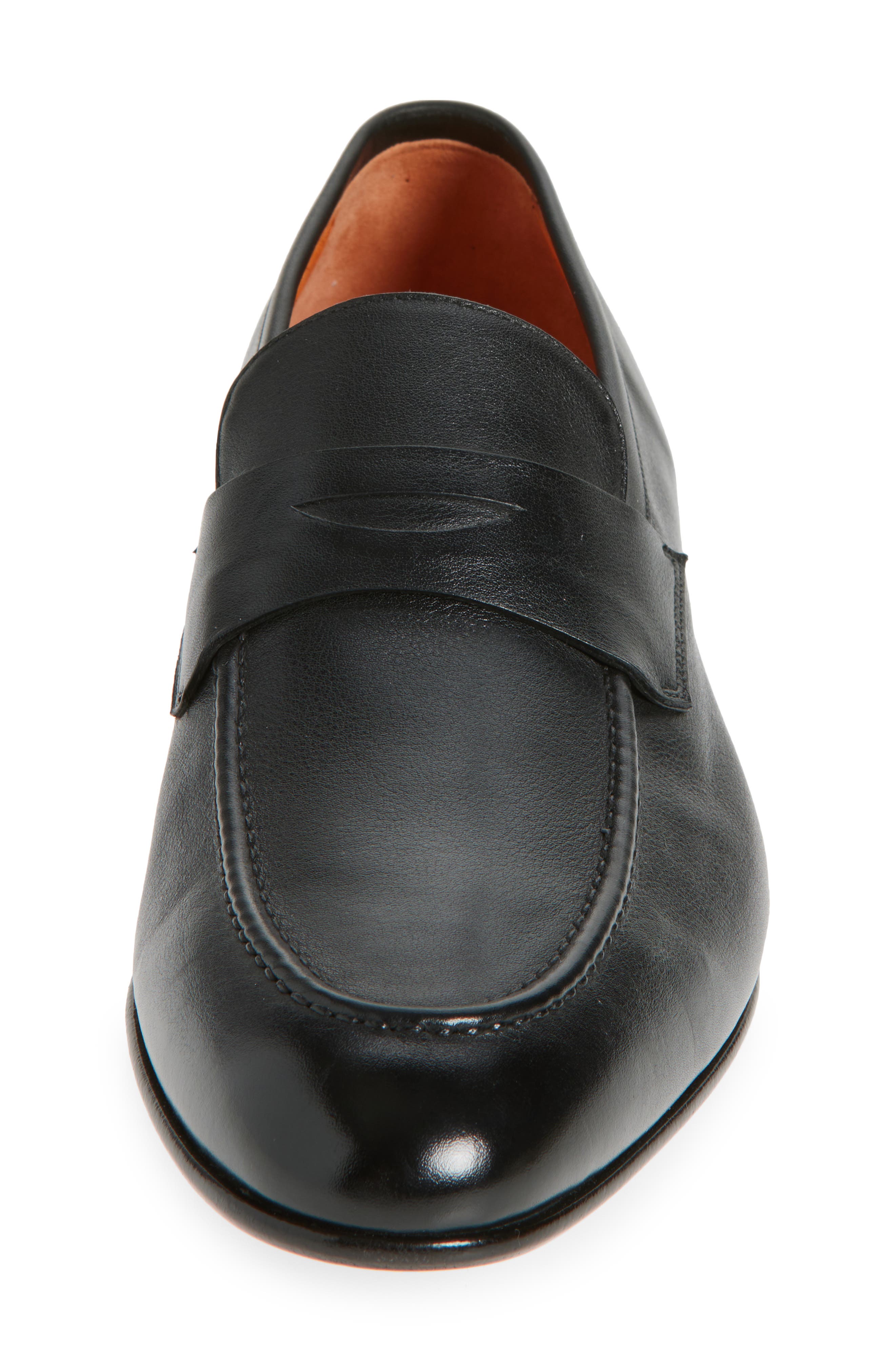 Santoni Darius Penny Loafer, Alternate, color, Black