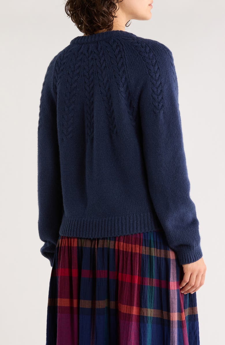 Marine Layer Everly Cable Cardigan, Alternate, color, True Navy